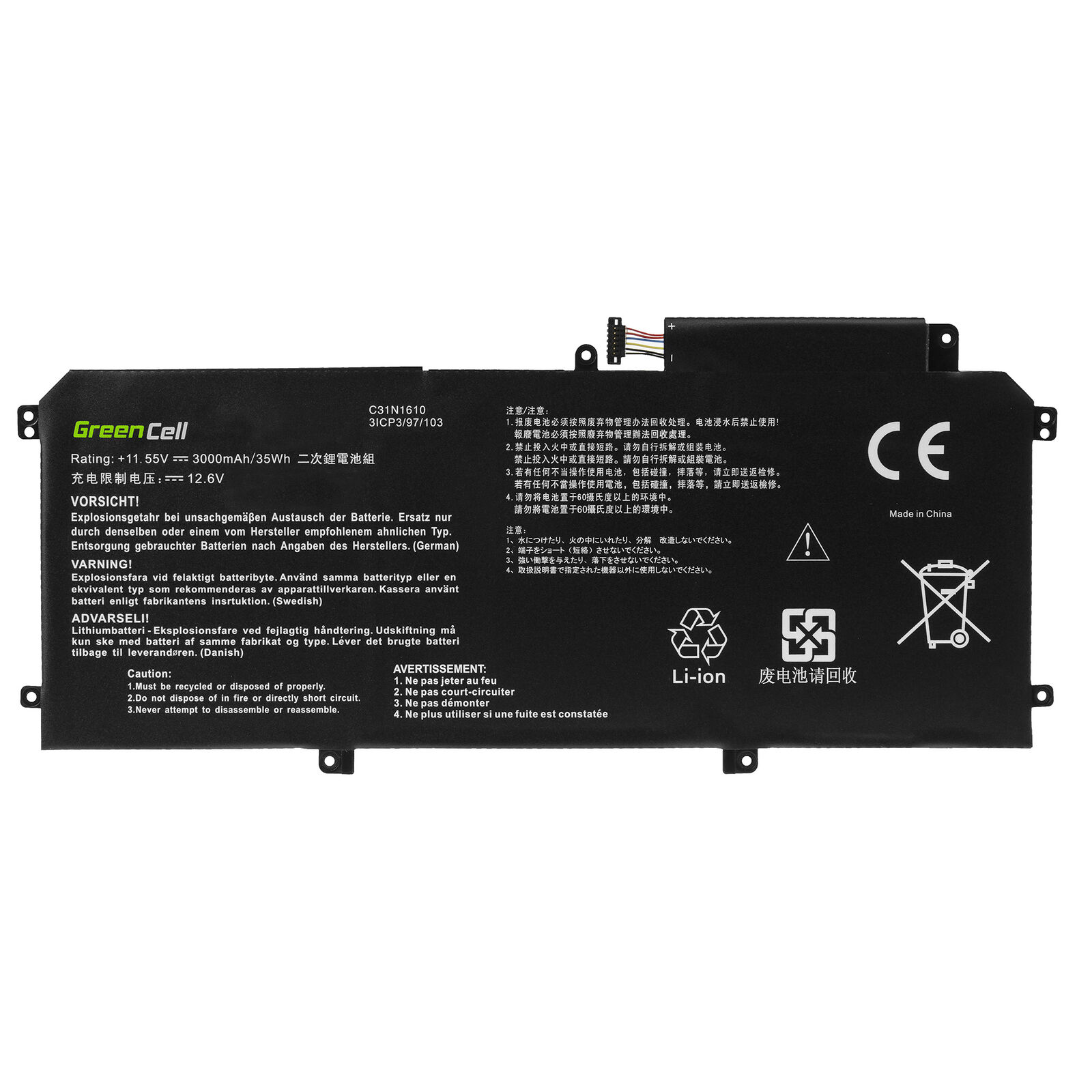 akku für C31N1610 Asus ZenBook UX330CA UX330UA-1A UX330UA-FC118T (kompatibel)