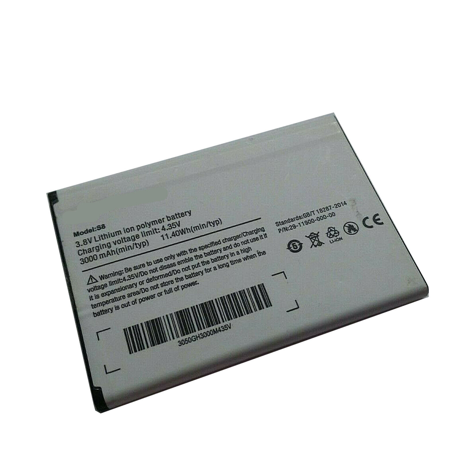 akku für Ulefone S8,Ulefone S8 Pro 3000mAh 3,8V 11.4Wh Li-Polymer
